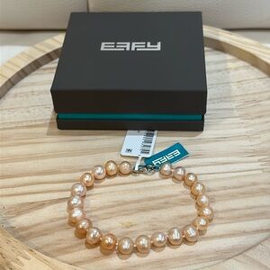 NIB EFFY Peach Pink 7mm Freshwater Pearl Bracelet